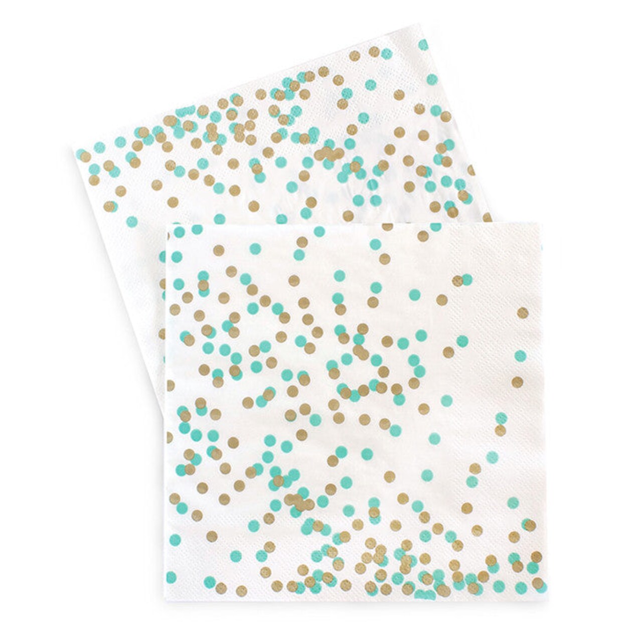 Mint Confetti Napkins 20-Pack – Elegant Mint Green & Gold 3-Ply Paper Napkins for Parties, Weddings & Celebrations